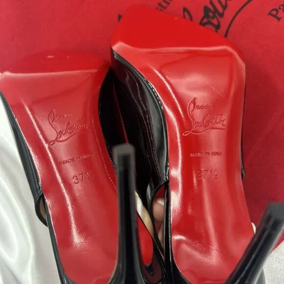 Christian Louboutin Kate Sling Back Patent Calfskin 85mm Red Sole Pumps - Picture 5 of 16